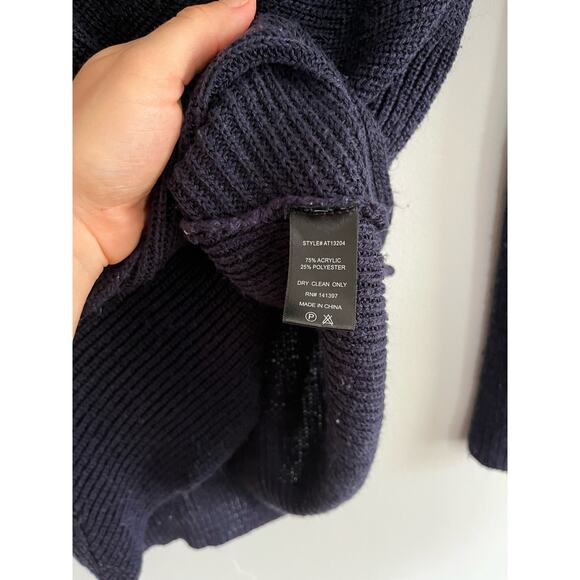 ASTR The Label | Ribbed Cross Wrap Sweater | Navy | Sz S - Picture 7 of 7